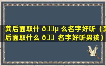 龚后面取什 🌵 么名字好听（龚后面取什么 🐠 名字好听男孩）